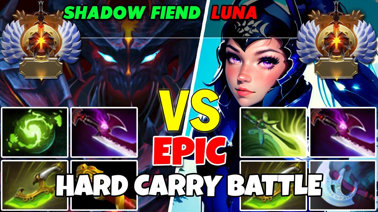 SHADOW FIEND (Carry) vs LUNA (Carry) - Epic Battle Of Immortal Rank Dota 2 Players - Z Dota 2