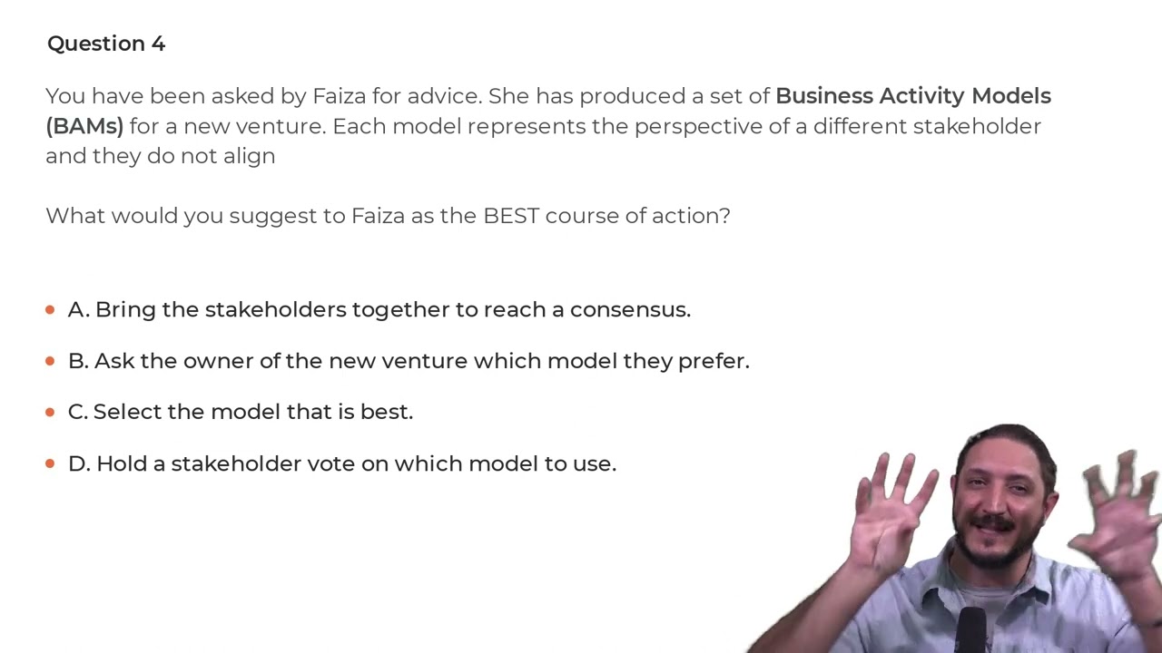 BCS Business Analysis Practice: Question 4 Sample Paper 1 Walkthrough