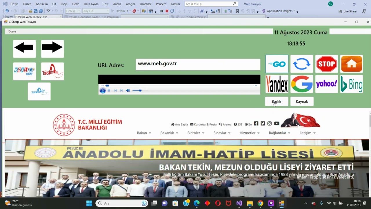 C# Ders 12 Web Tarayıcı Yapımı 2