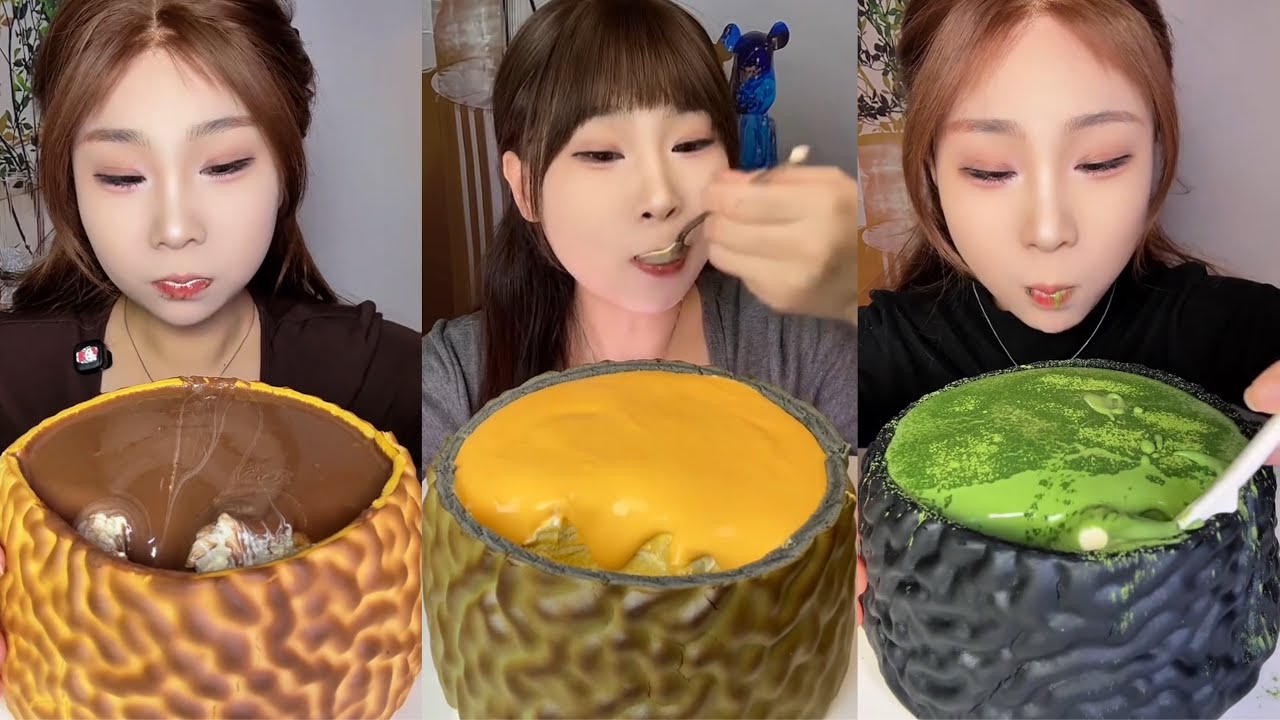 ASMR MUKBANG - MUKBANG SOUND - MILLE CREPE AND LAVA CAKE EATING