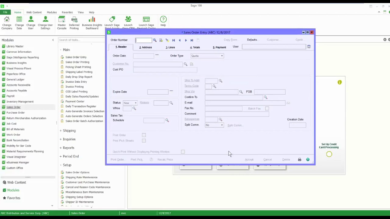 How to Promote a Quote to a Standard Order in Sage 100