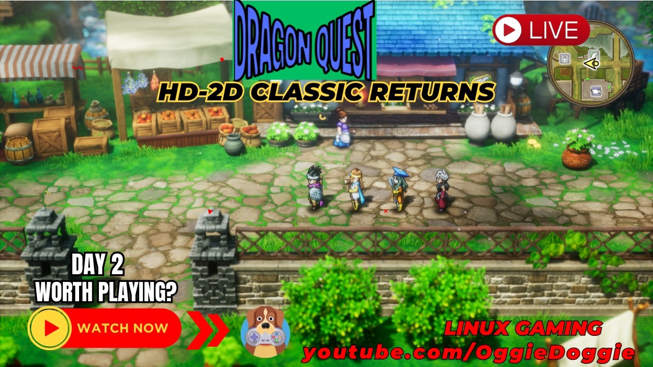 Dragon Quest 3 HD Remake - Day 2 - Classic JRPG Remake  (Linux Gaming) ( ͡° ͜ʖ ͡°)