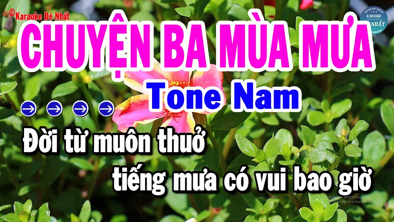 Karaoke Chuyện Ba Mùa Mưa Tone Nam Nhạc Sống Trữ Tình Dễ Hát Nhất | Karaoke Đệ Nhất