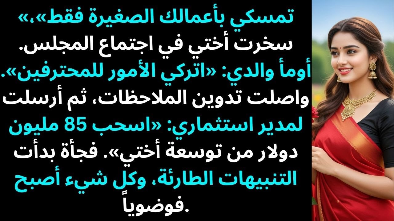 «التزم بأعمالك الجانبية الصغيرة»، سخرت أختي في اجتماع مجلس الإدارة، وأومأ أبي بالموافقة…