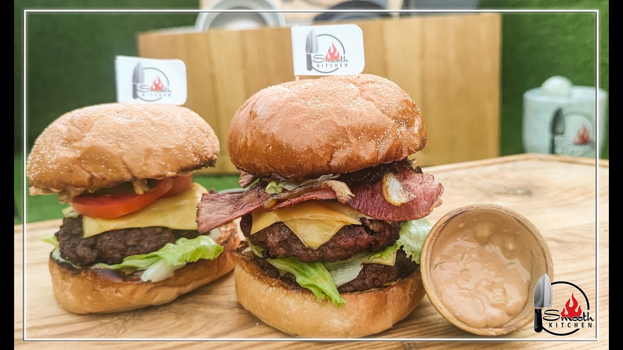 (5)برجر بالبيكون والبصل المكرمل بصوص مميز-how to make burger with bacon and caramelized onions