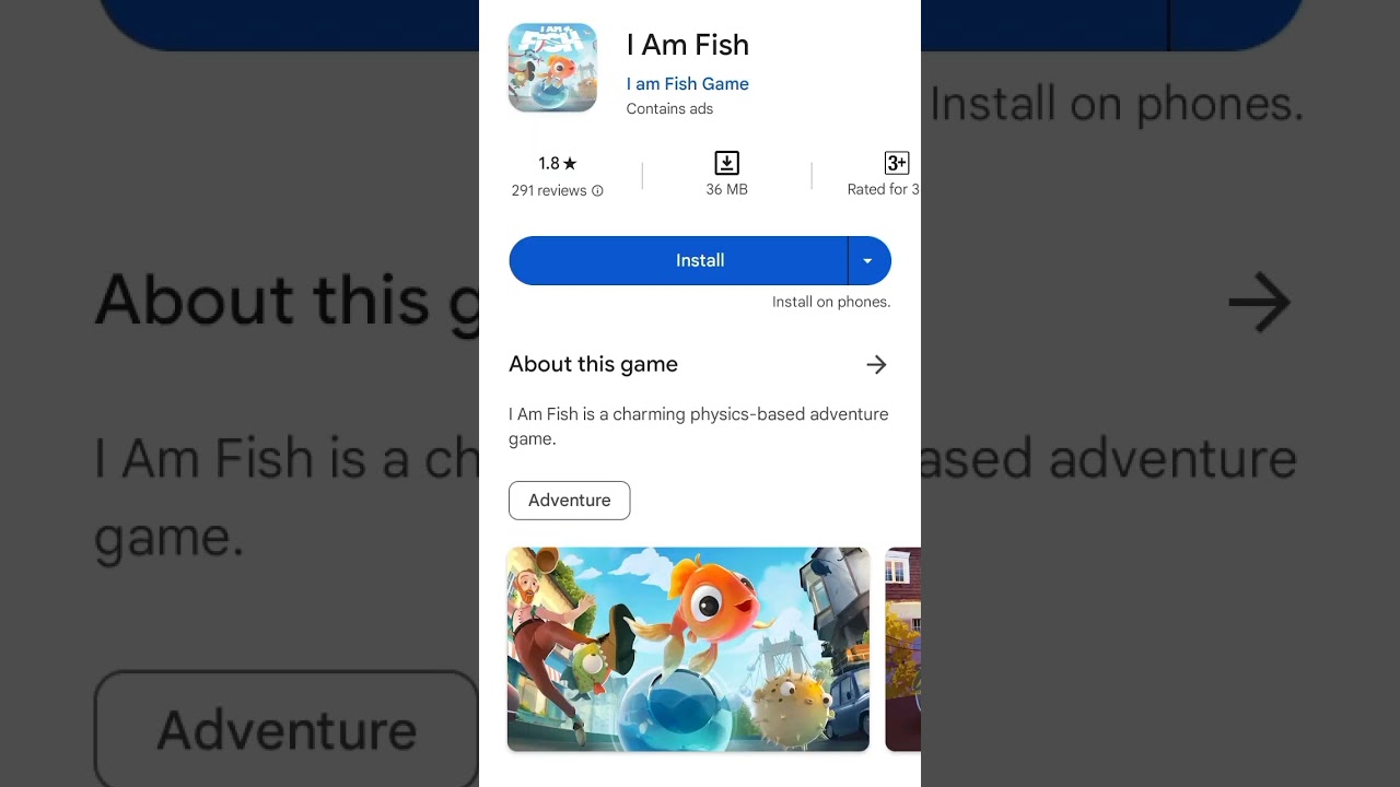 how to download I AM FISH game in mobile 📱