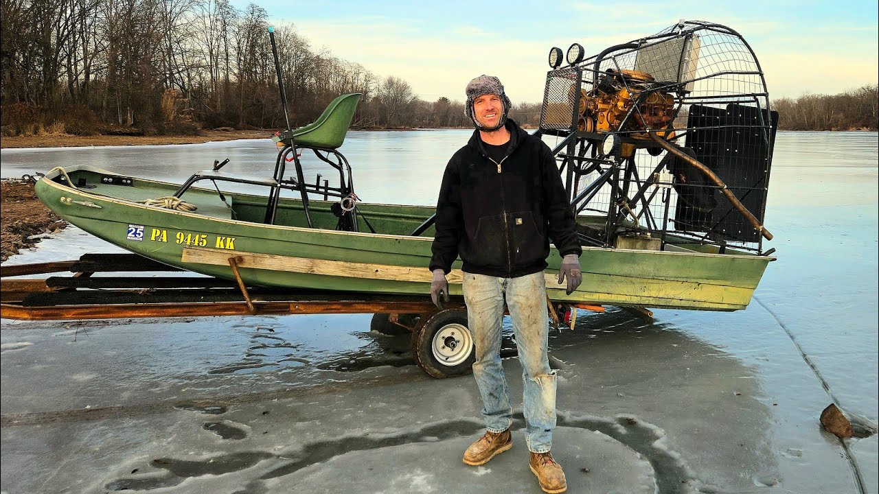 Junky Airboat On ICE! GPS TOP SPEED + Garage Updates   NNKH