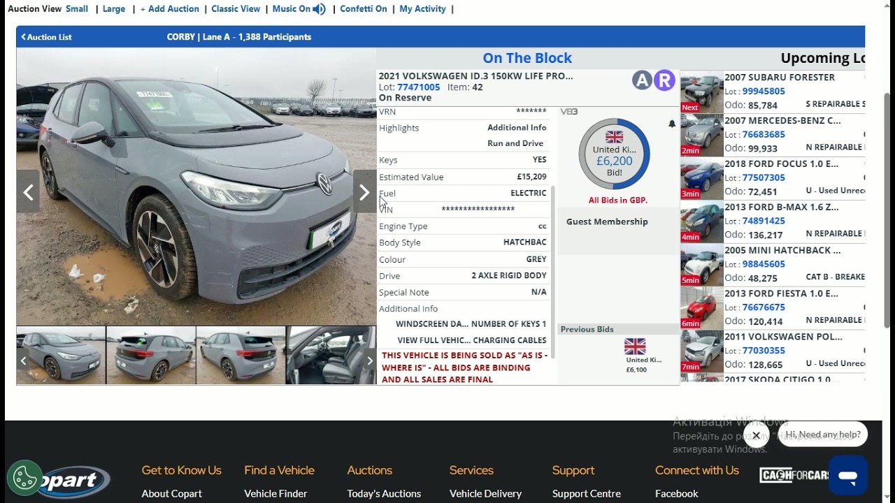 Live Copart UK Car Auction | Real Bidding & Final Prices