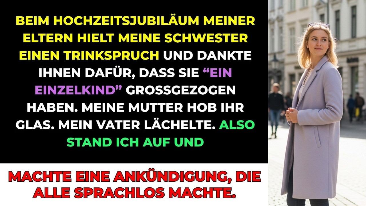 Meine Schwester Hielt Einen Trinkspruch Als ＂Einzelkind＂, Also Machte Ich Eine Ankündigung