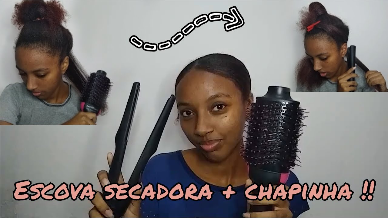 TESTANDO A ESCOVA SECADORA DA BRITÂNIA soft + chapinha | no meu cabelo crespo cacheado | dá certo ?
