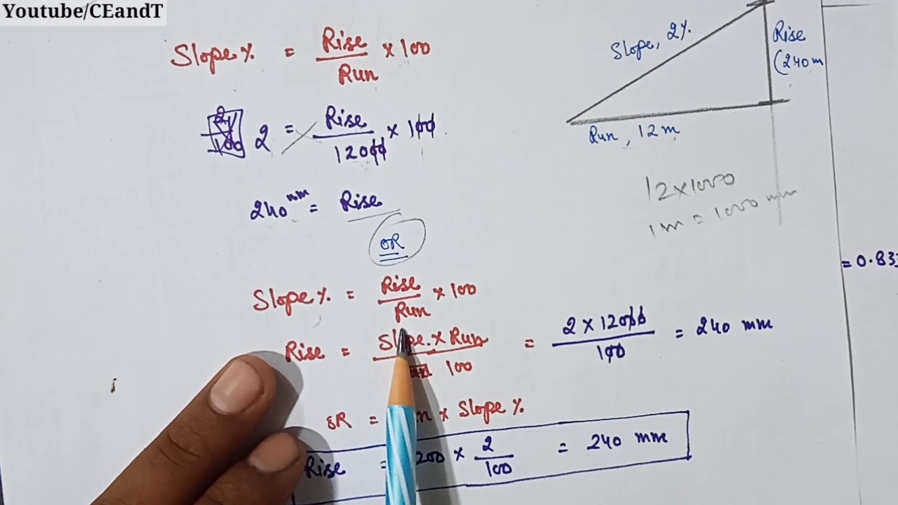 How to calculate slope in construction work | Slop Calculation Formula | Slope