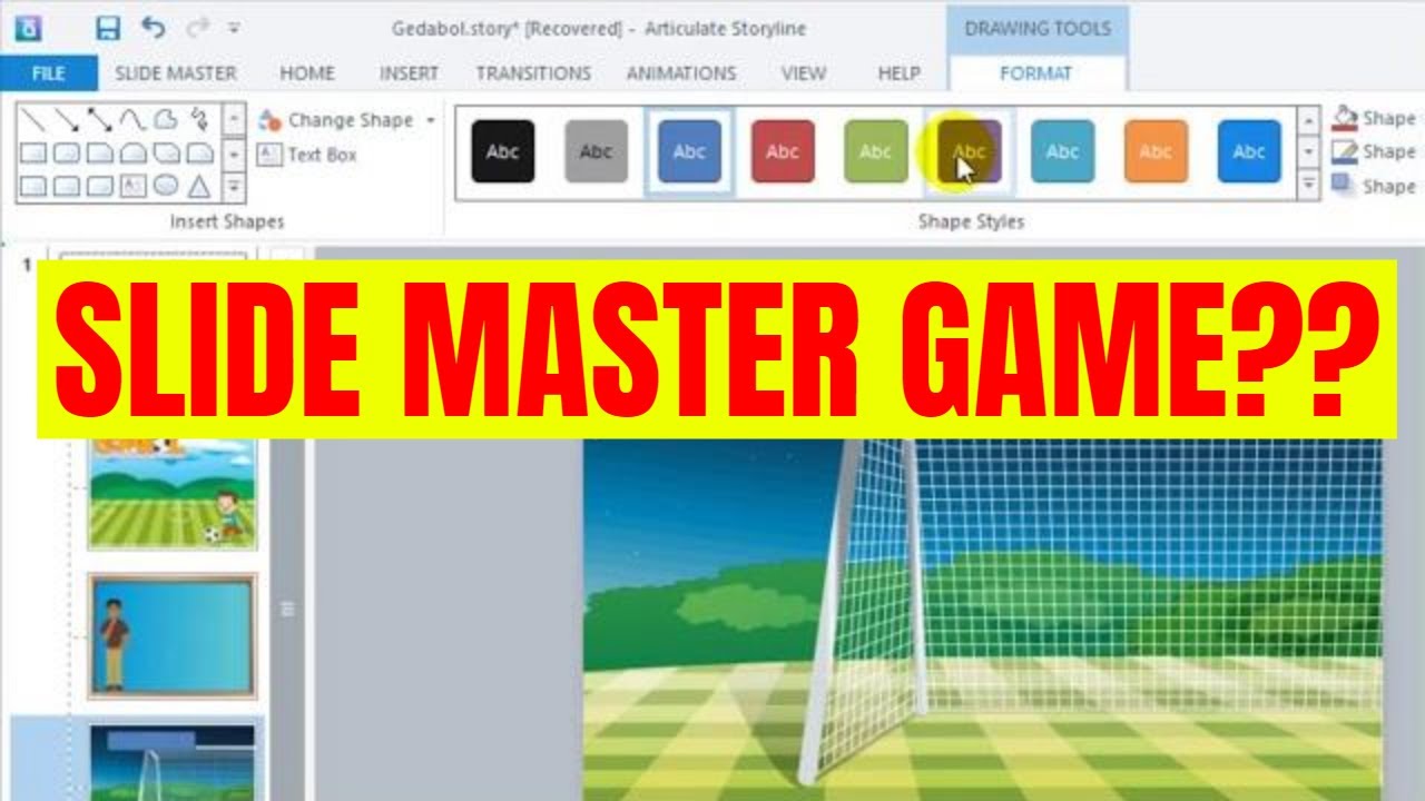 Tutorial articulate storyline 3 - Menambahkan Slide Master Game pada Articulate Storyline 3