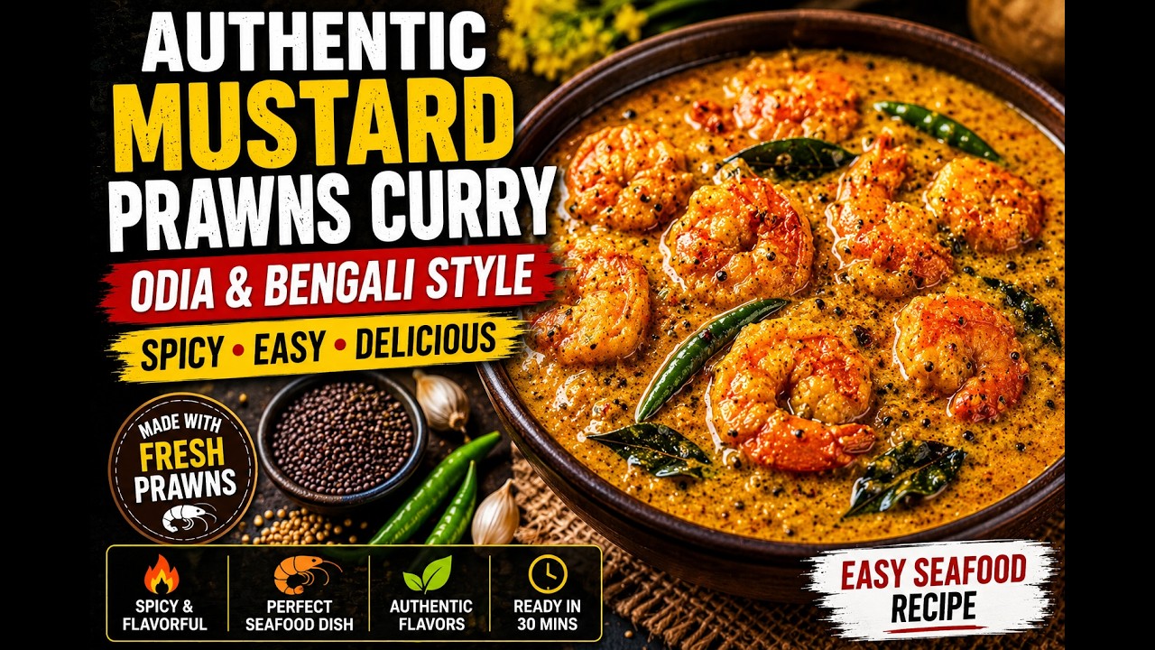 Authentic Mustard Prawns Curry Recipe | Spicy Odia & Bengali Style | Easy Seafood Recipe