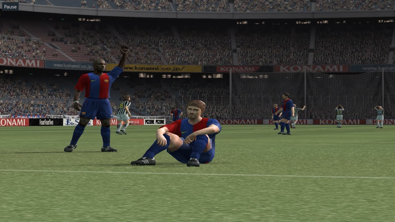 FC BARCELONA vs. JUVENTUS - Strange match, 2 own goals (PES 6, Full HD, 60 FPS)