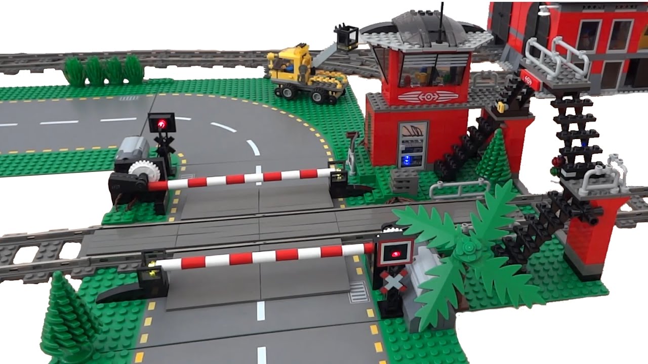 Железнодорожный переезд Lego Train 10128, автоматизированный Arduino