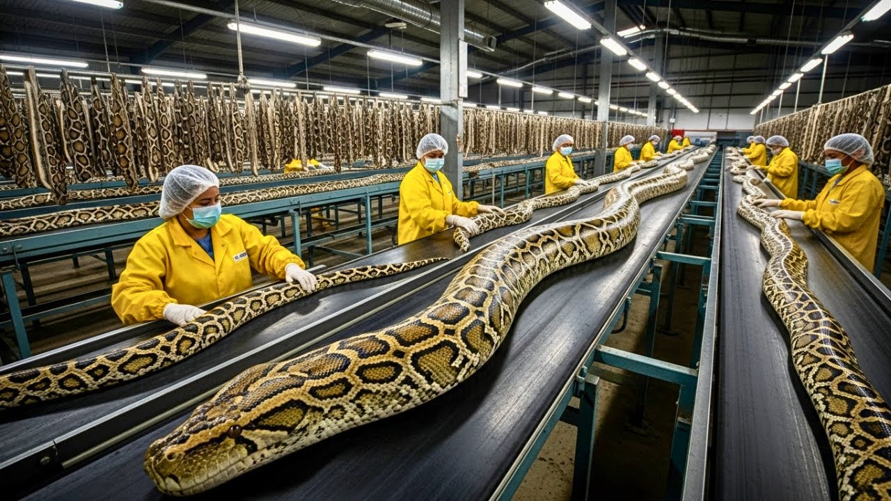 Inside the Snake-Leather Factory: From Farm to Luxury Bags & Belts | Full Process