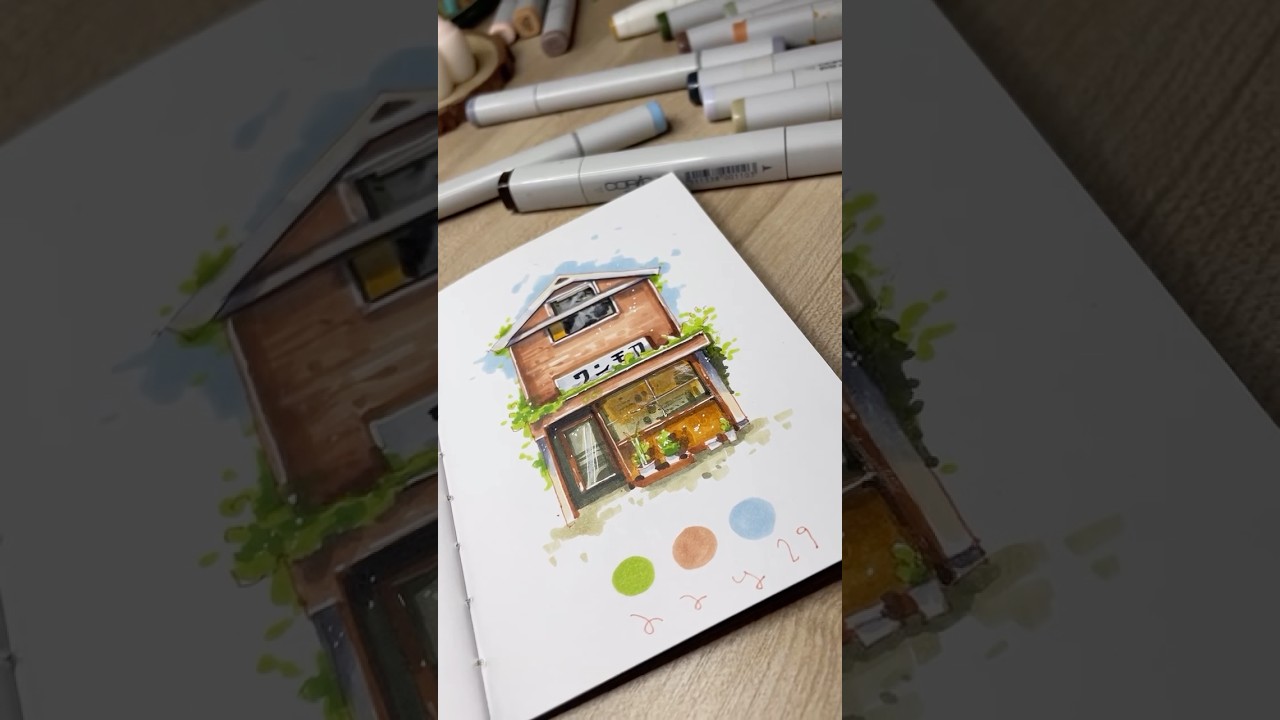Urban Sketching using alcohol-based markers #alcohalmarkers #urbansketch #copicmarkers