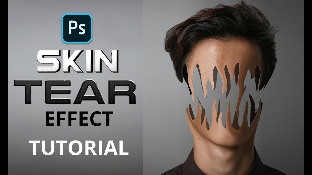 Skin Tear Effect Easy Photoshop Tutorial | Learning Screen