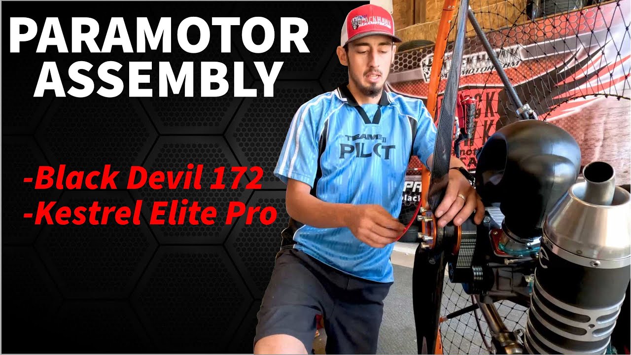 BlackHawk Paramotor UNBOXING AND ASSEMBLY - Black Devil 172 & Kestrel Elite Pro