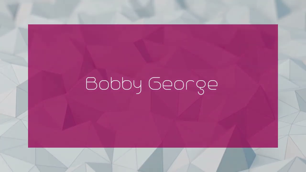 Bobby George - appearance