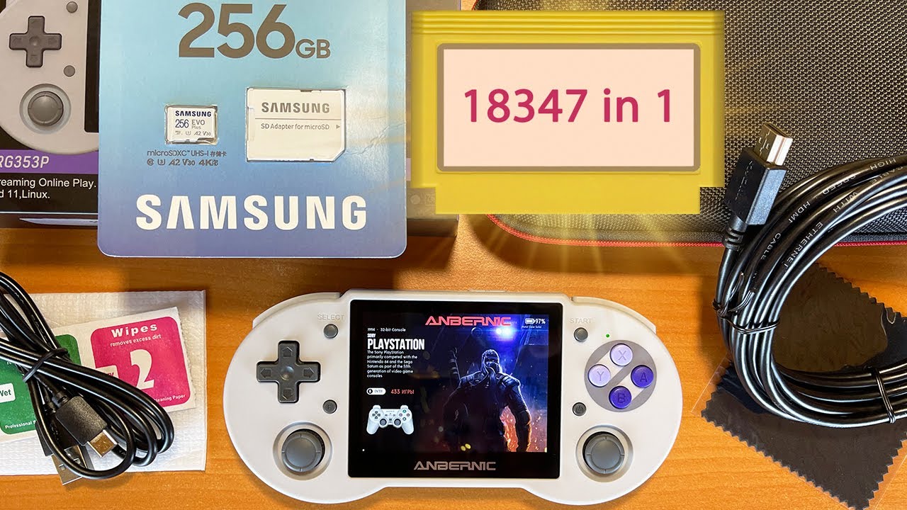 Anbernic RG353P 256Gb расширенная версия с русскими играми (Анберник рг353п 256Гб): 18347 ретро игр