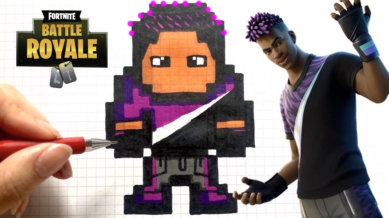 TUTO DESSIN FADE SKIN FORTNITE PIXEL ART