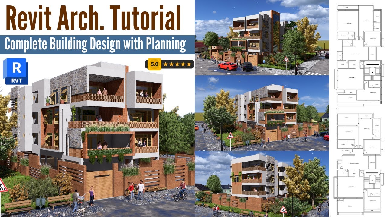 Learn Revit Architecture: G+4 Building Design for Beginners to Experts