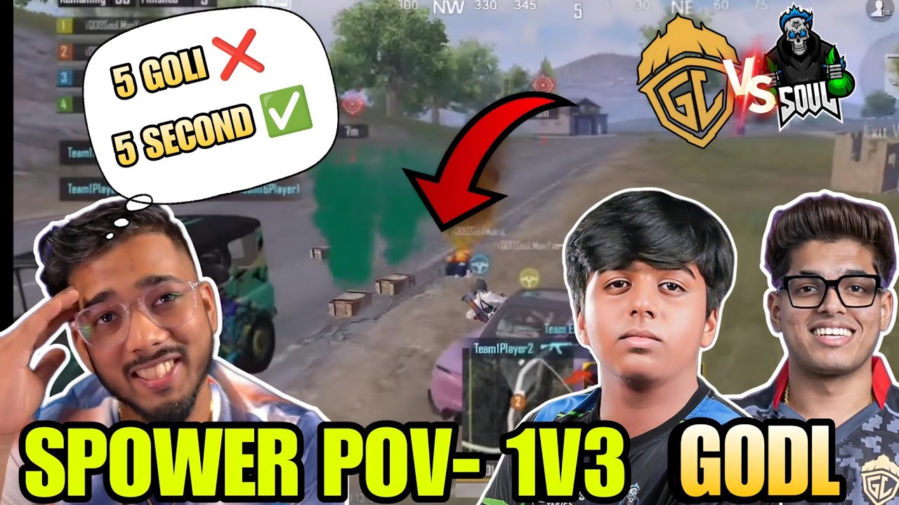 Spower pov - 1V3 Godlike in 5 Sec ✅🚀| Soul vs Godlike 4v4