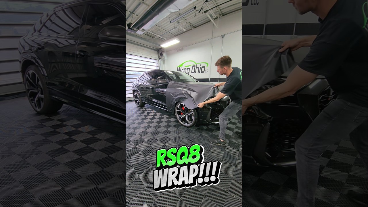 Wrapping this Audi RSQ8 in Matte Black! 💯😎 #asmr #asmrsounds #wrap #carwrap #vinylwrap #audi #rsq8