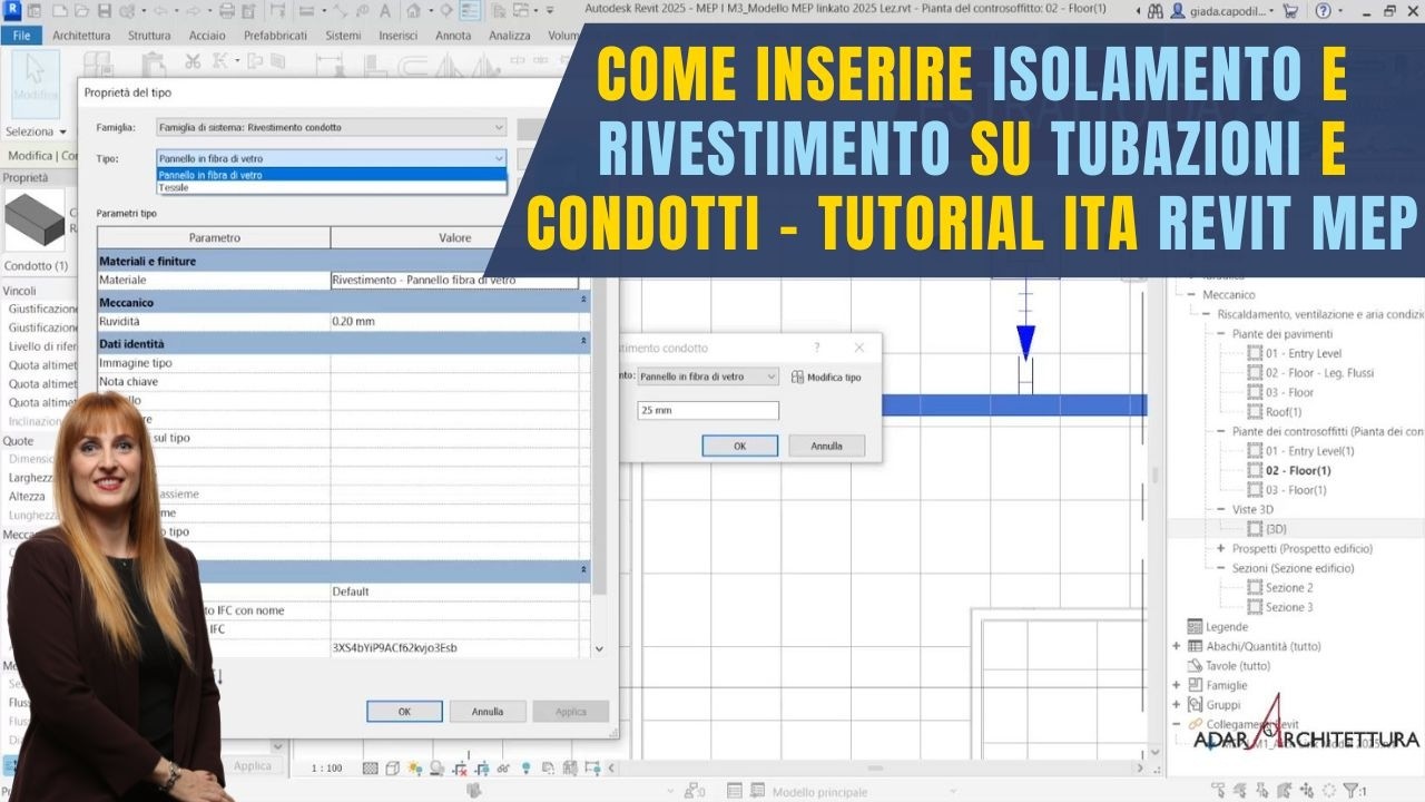 Come inserire isolamento e rivestimento su tubazioni e condotti - Tutorial ITA Revit MEP