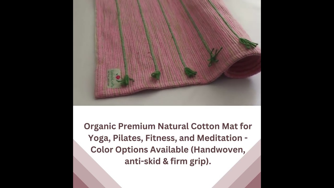 Organic Premium Natural Cotton Mat for Yoga, Pilates, Fitness, and Meditation | Short | Yoga Kargha