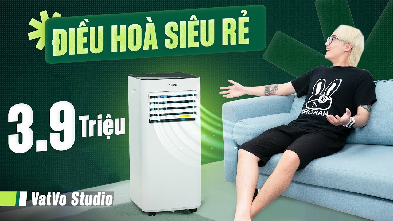 Không ngờ 3.9 triệu mua được điều hòa: cực mát, không cần lắp đặt | Akono AK084DMS