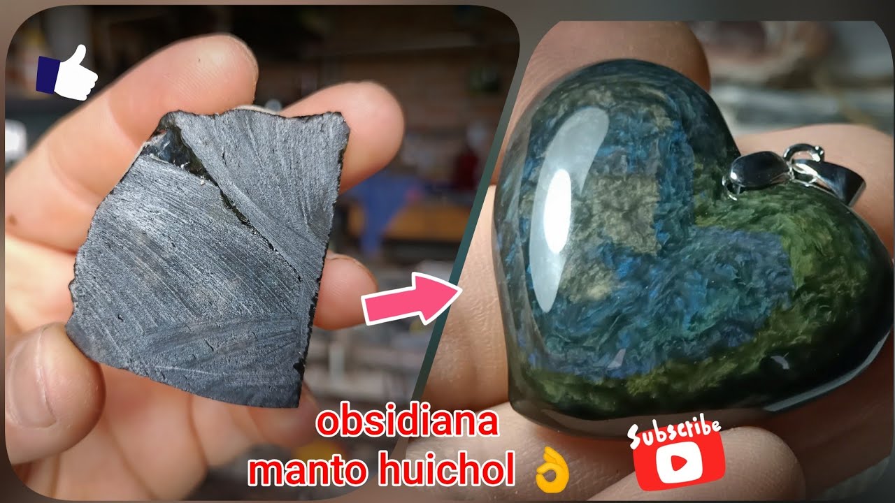 puliendo piedras naturales (obsidiana manto huichol)👌💚