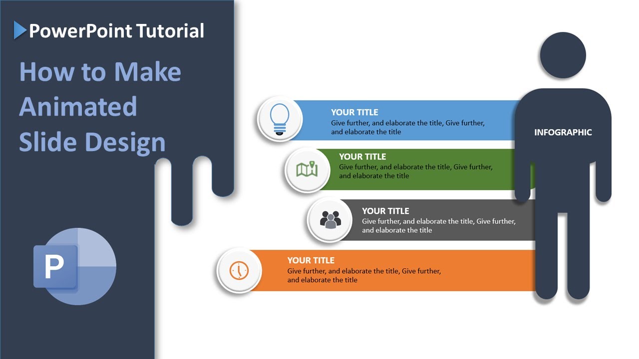 Powerpoint Animation tutorial, how to make animated infographic slide design