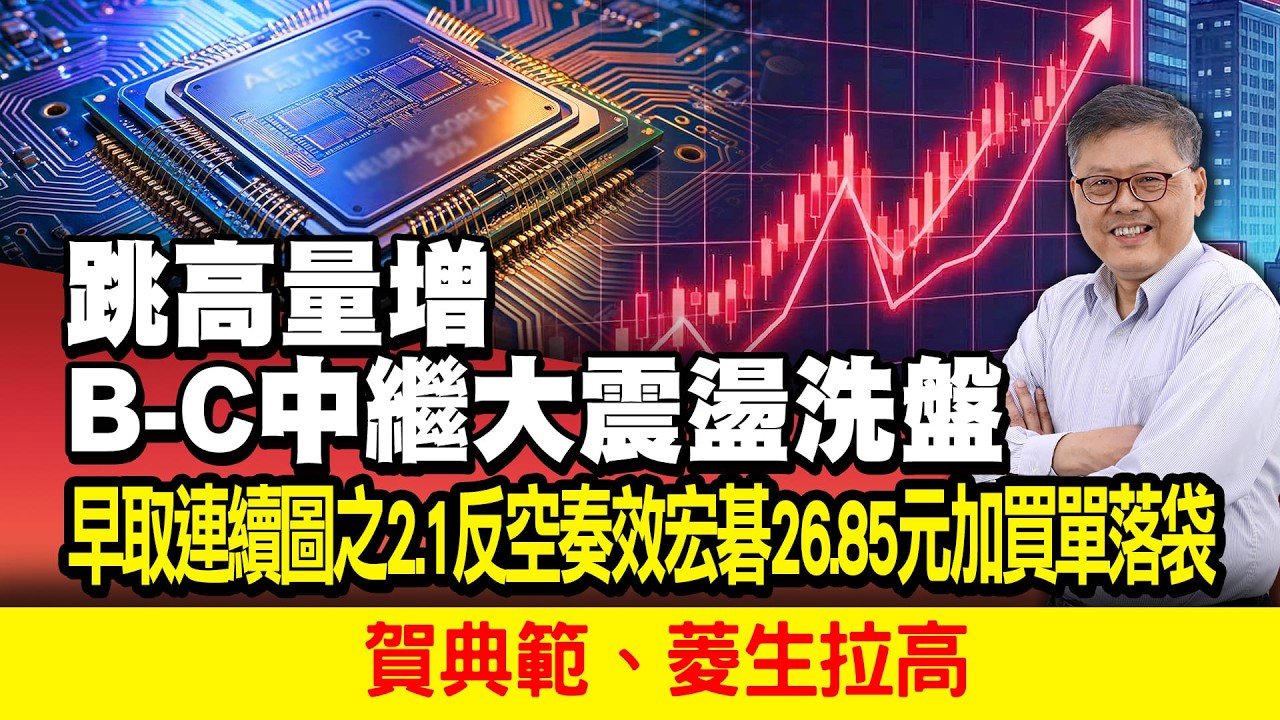 跳高量增B-C中繼大震盪洗盤 早取連續圖之2.1反空奏效宏碁26.85元加買單落袋賀典範、菱生拉高 國家寶藏 林國寶分析師