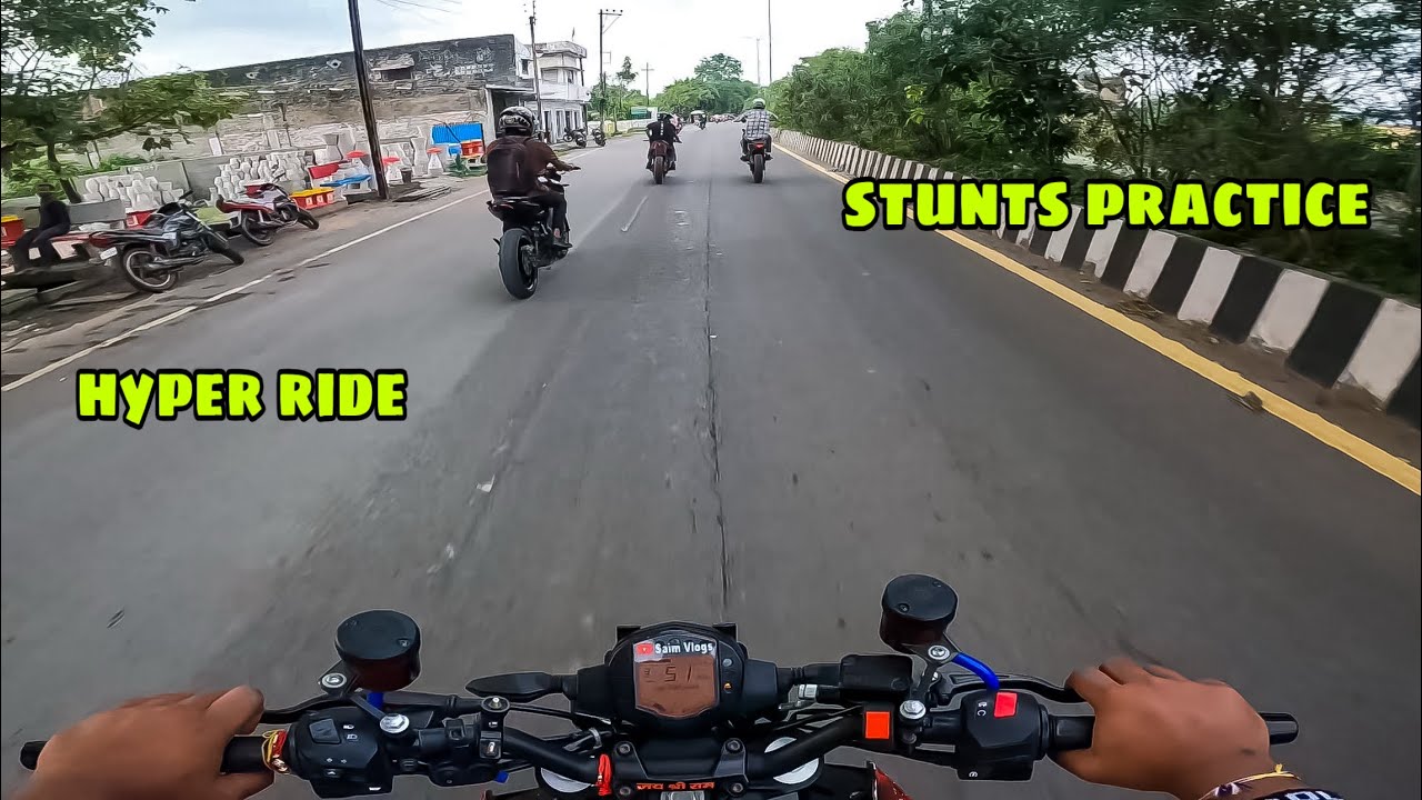 SUNDAY CRAZY HYPER RIDE STUNTS PRACTICE || 4th Gear 130 + On DUKE 250 || R15 Funny Crash || #bikers 