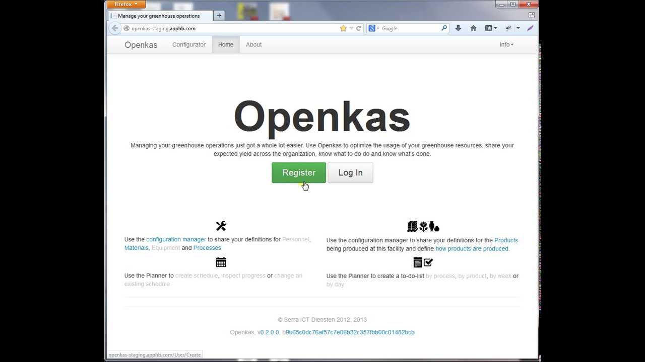 Register and login (test)