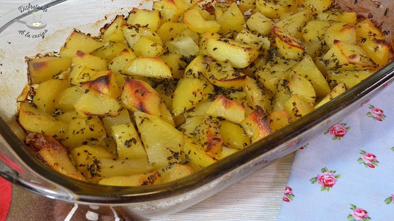 Patatas al horno para guarnición  Para acompañar carnes y pescados, super fáciles!