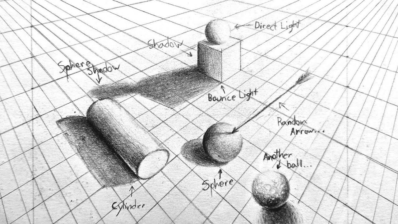 How To Draw 3D Shapes In 13 min & 24 sec | Cubes, Spheres, Cylinders | Beginners Tutorial