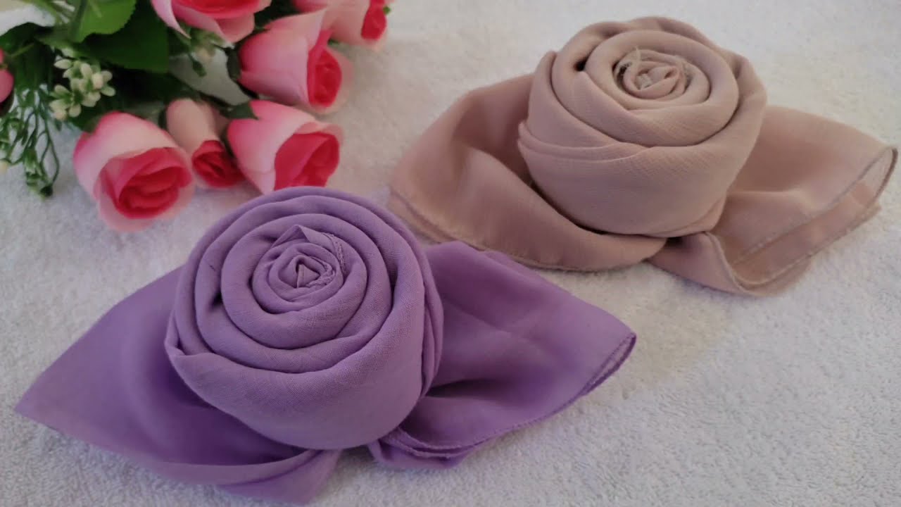 DIY CARA MELIPAT HIJAB MENJADI BUNGA | Hantaran Hijab | Seserahan Hijab
