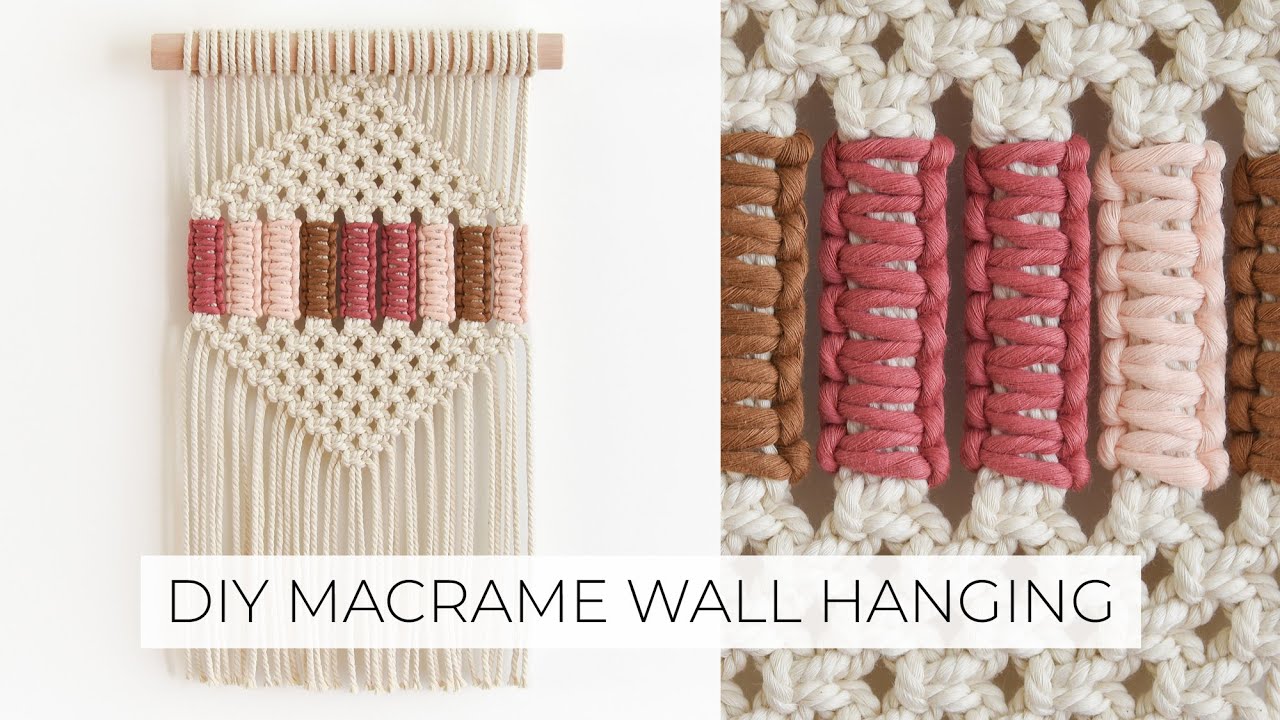 DIY MACRAME WALL HANGING with multi coloured square knots | How to macrame | Step by step tutorial