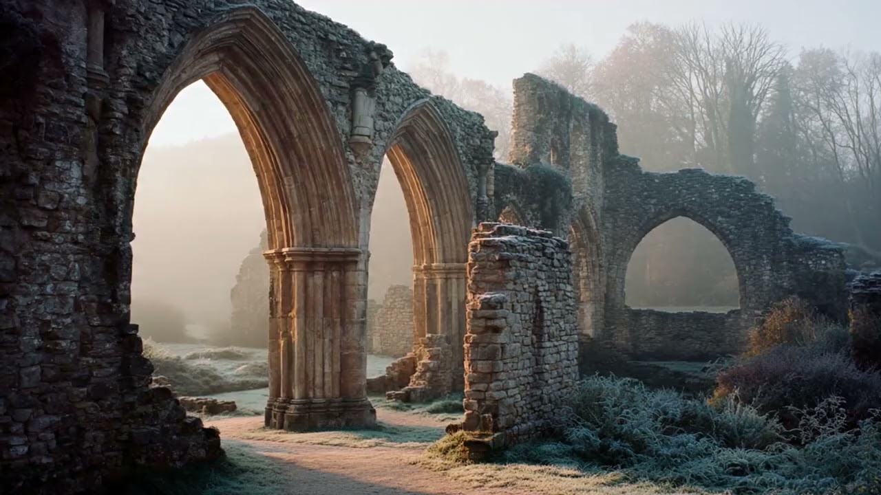 Winter Monastery Garden | Medieval Relaxing Ambient Music