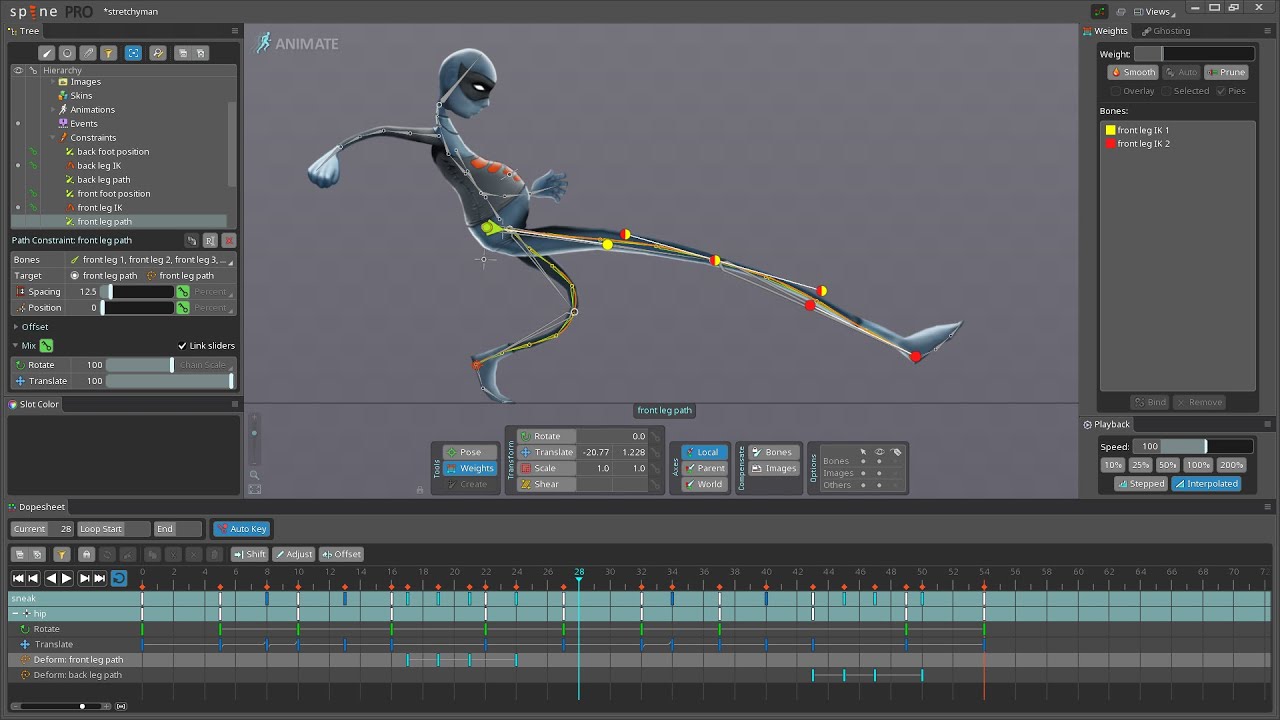 Spine 3.4 paths sample projects walkthrough