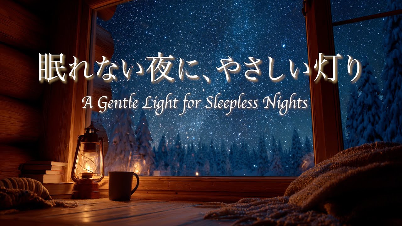【夜のリラックスBGM】眠れない夜、優しい灯りとピアノが心に寄り添う｜Soft Piano for Sleepless Nights, Warm Light & Starry Sky