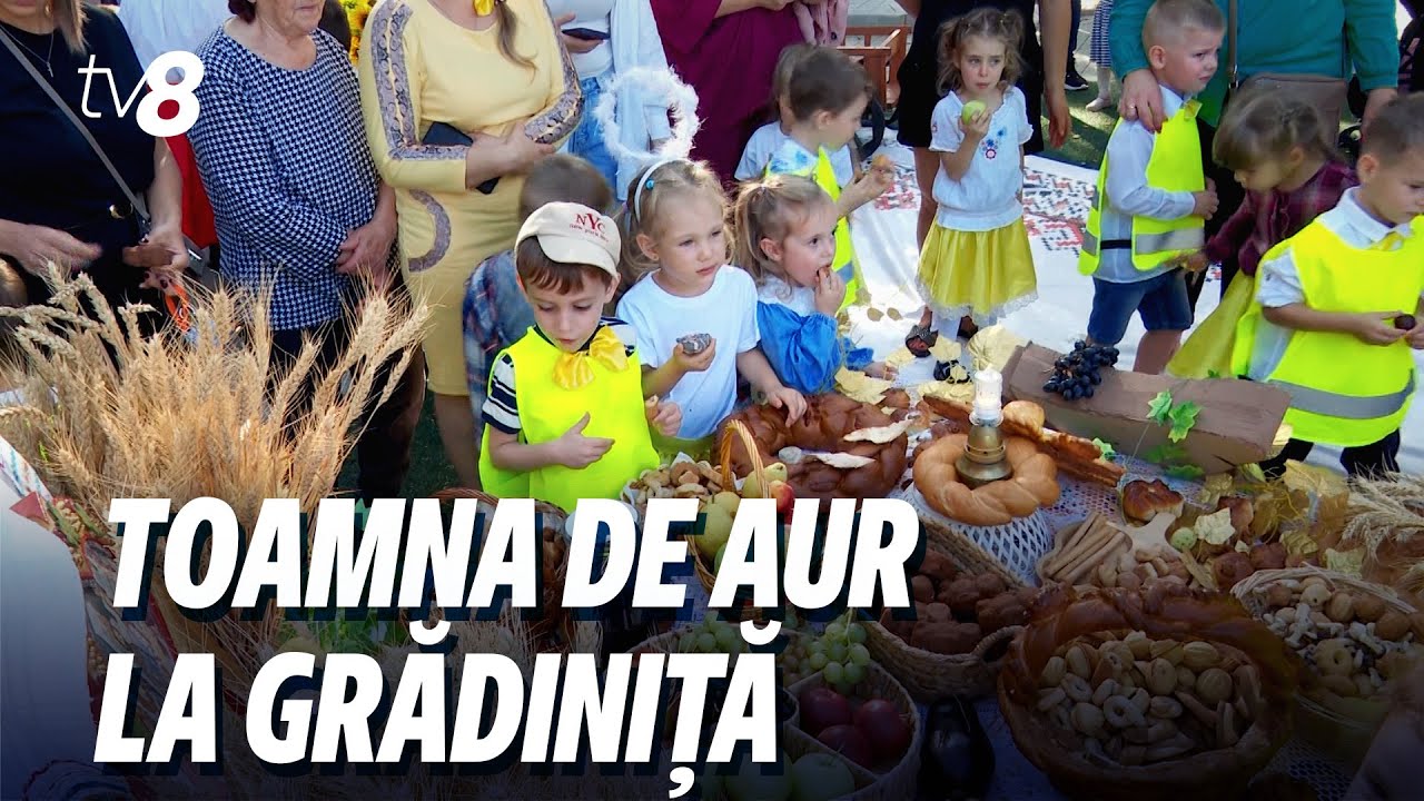 Toamna de aur la grădiniță. Copiii și părinții au organizat o expoziție în curtea grădiniței.