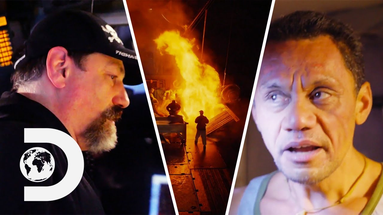 Johnathan's Prank Goes WRONG - Deckhand Catches On FIRE! | Deadliest Catch