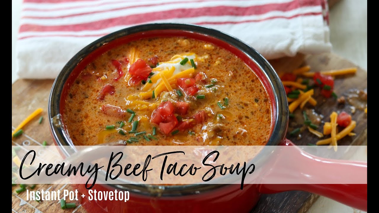 CREAMY BEEF TACO SOUP | Instant Pot Low Carb Keto Soup