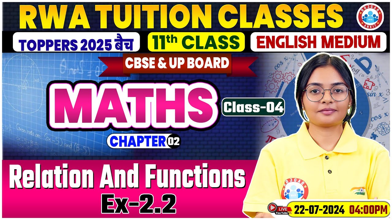 CBSE Class 11 Maths Chapter 2 | Relation And Functions By RWA Tuition Classes