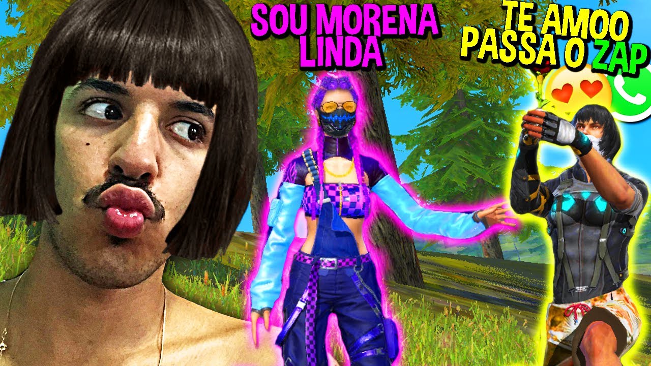 FINGI ser MENINA  e FIZ ELE SE APAIXONAR! FREE FIRE (pediu zap)