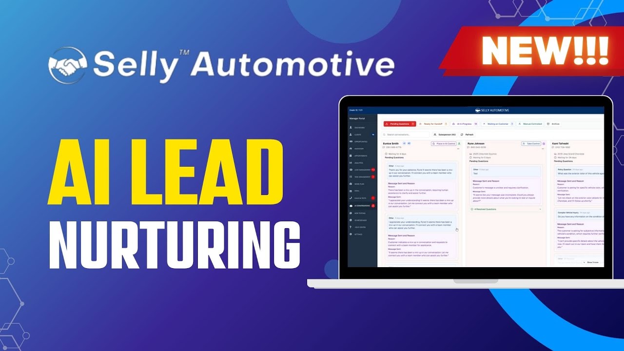 Selly Automotive CRM AI: 24/7 Lead Nurturing via Text for Dealerships